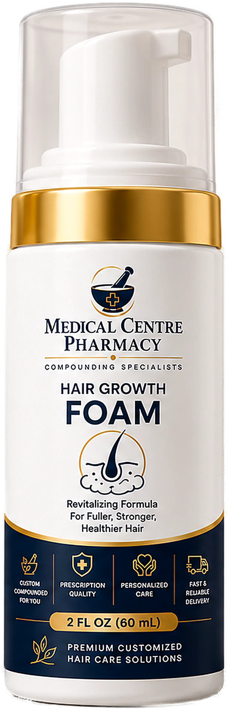 Compounded hair foam, 60 mL metered pump