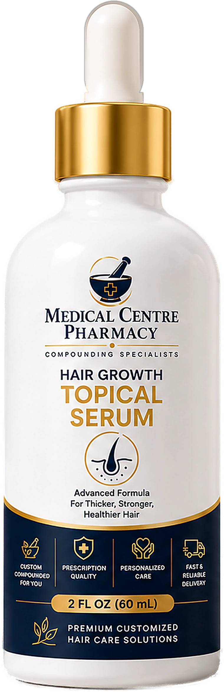 Compounded topical serum, 60 mL dropper bottle